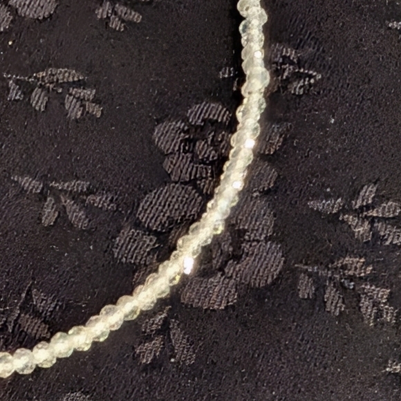 Genuine White Topaz Bracelet 2 mm Faceted White Topaz Beads 925 Sterling Silver - Picture 2 of 12